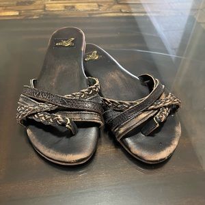 Freebird By Steven Leather Flip Flops Boho Sandals Size 10